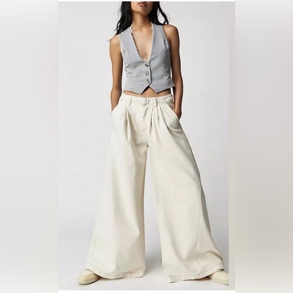 We The Free Denim - We The Free Cream Equinox Denim Trousers